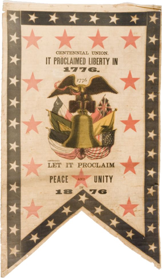Image of an 1876 historic banner featured on the Colonial Lords site