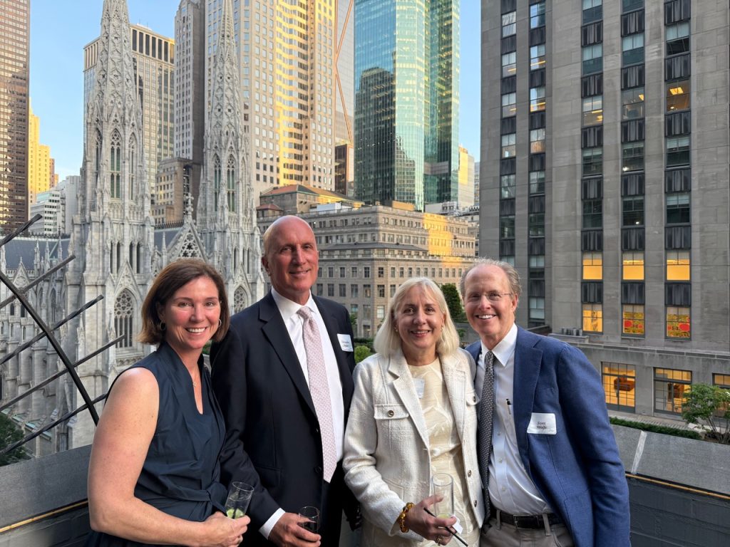 Rachel & Chris Franco with Missy & Scott Wolfe overlooking St. Patrick's Cathedral